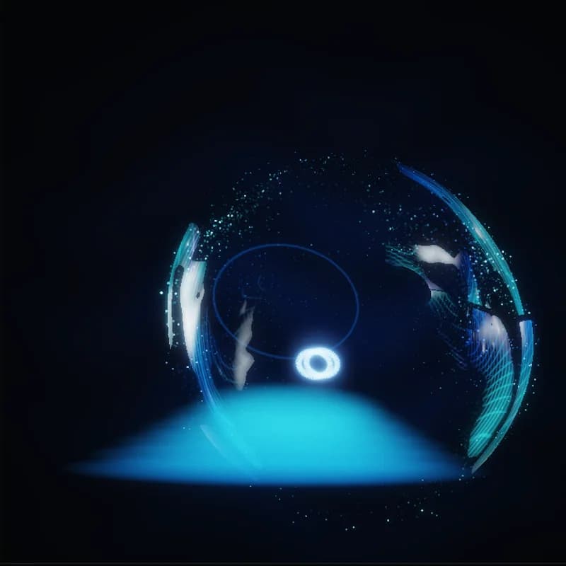 A low blue sound forms a rounded, luminous pressure field.